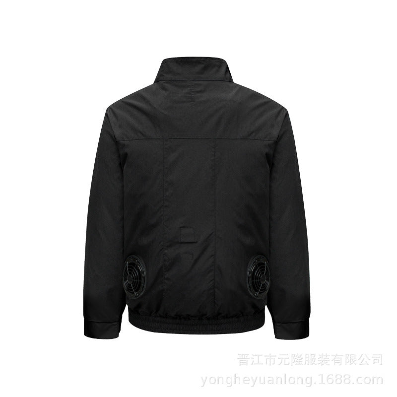 跨境夏季降温空调服带风扇制冷工装户外防暑风扇服男劳保服工作服